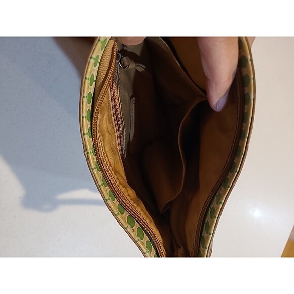 Fossil Leather Crossbody Purse #SL2084 Floral Outside Pocket - Picture 11 of 13